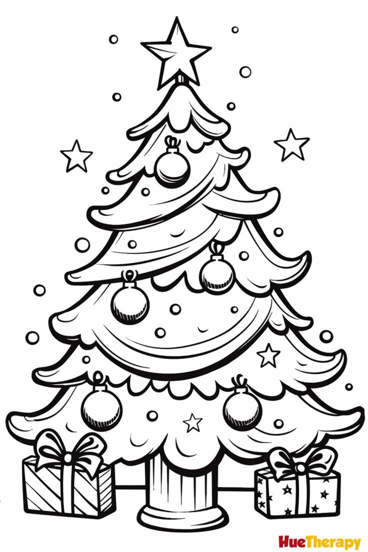 13 Free Printable Christmas Tree Coloring Pages within Christmas Printable