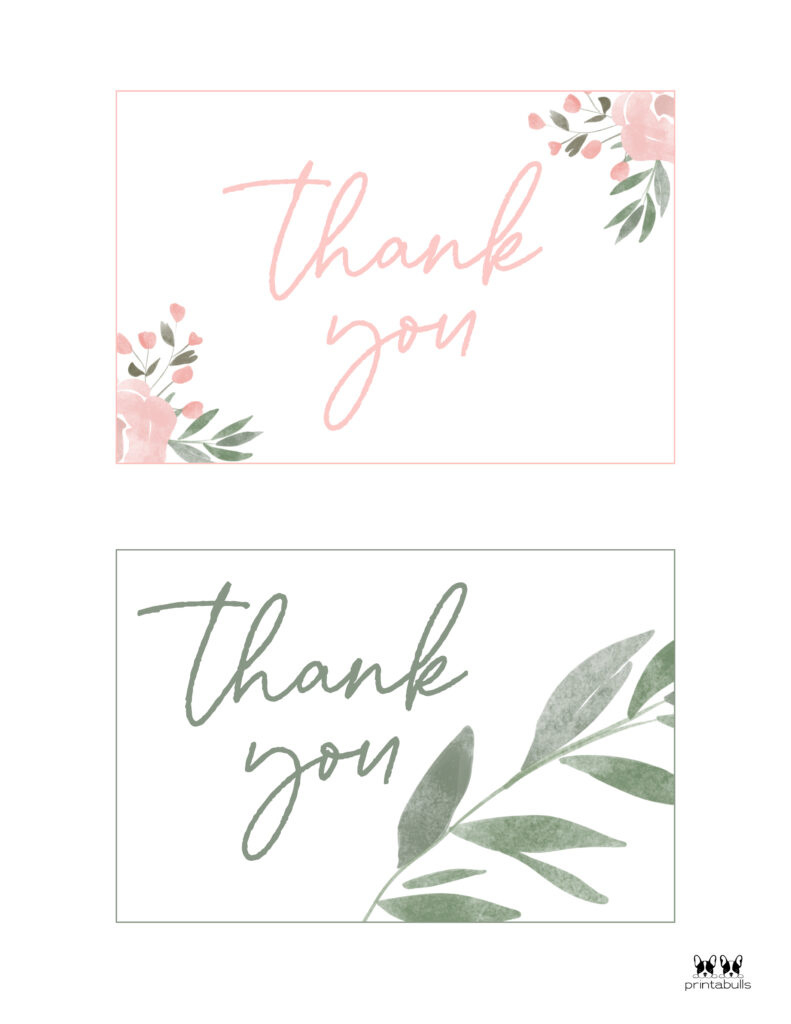 150+ Printable Thank You Cards - Free | Printabulls inside Printable Mini Thank You Cards
