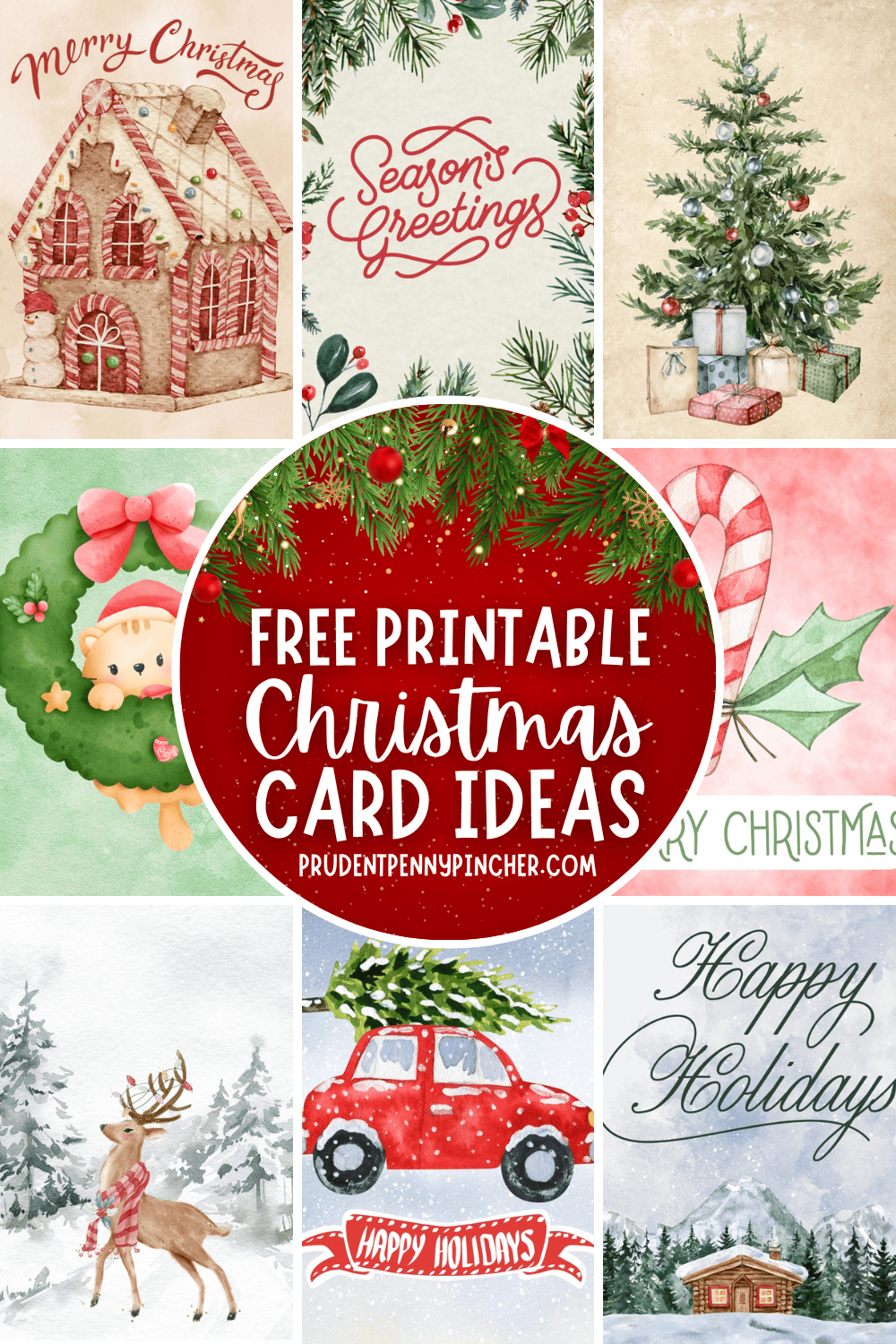 20 Free Christmas Printable Cards - Prudent Penny Pincher in Free Christmas Printable Cards