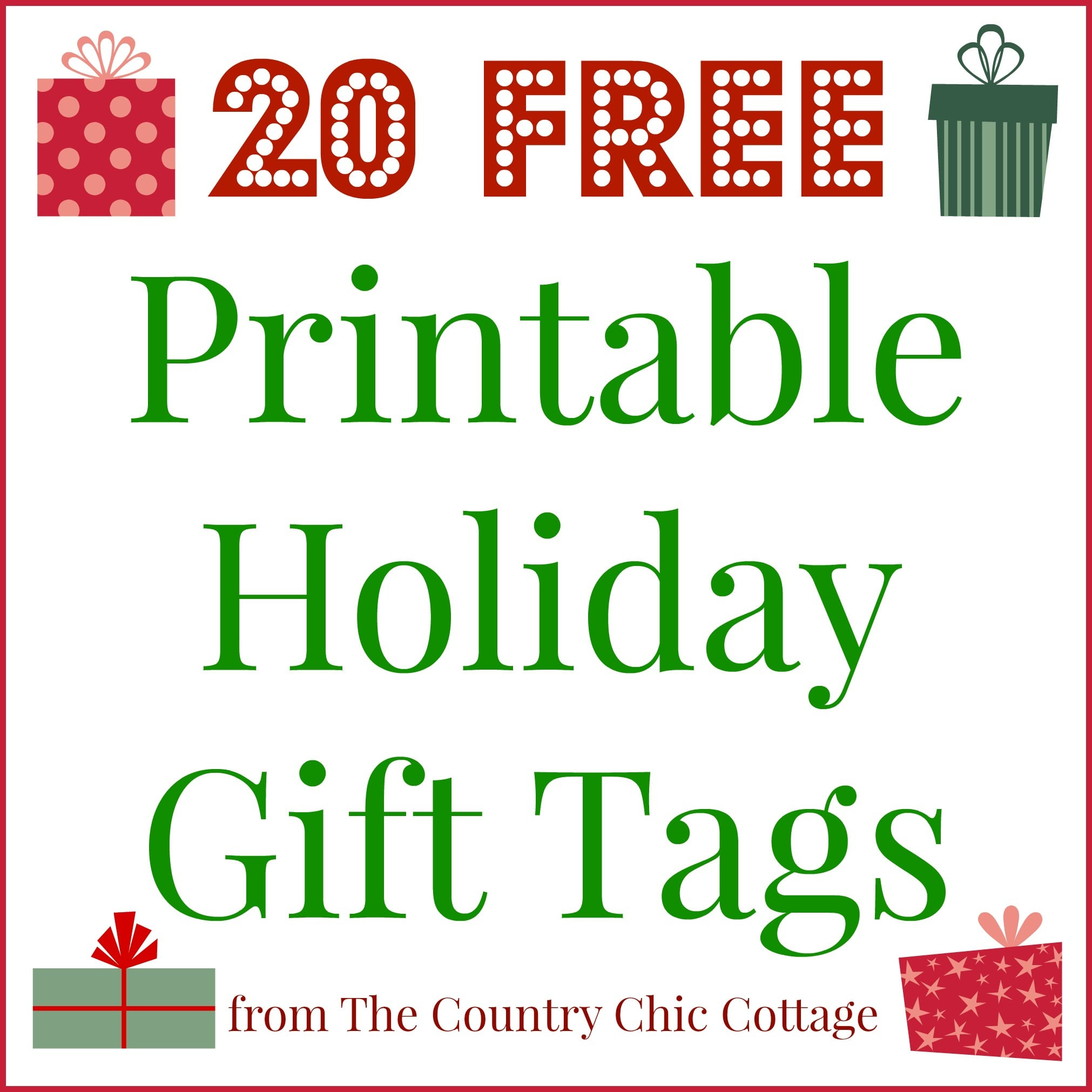 20 Printable Holiday Gift Tags (For Free!!) - Angie Holden The regarding Christmas Gift Tags Printable