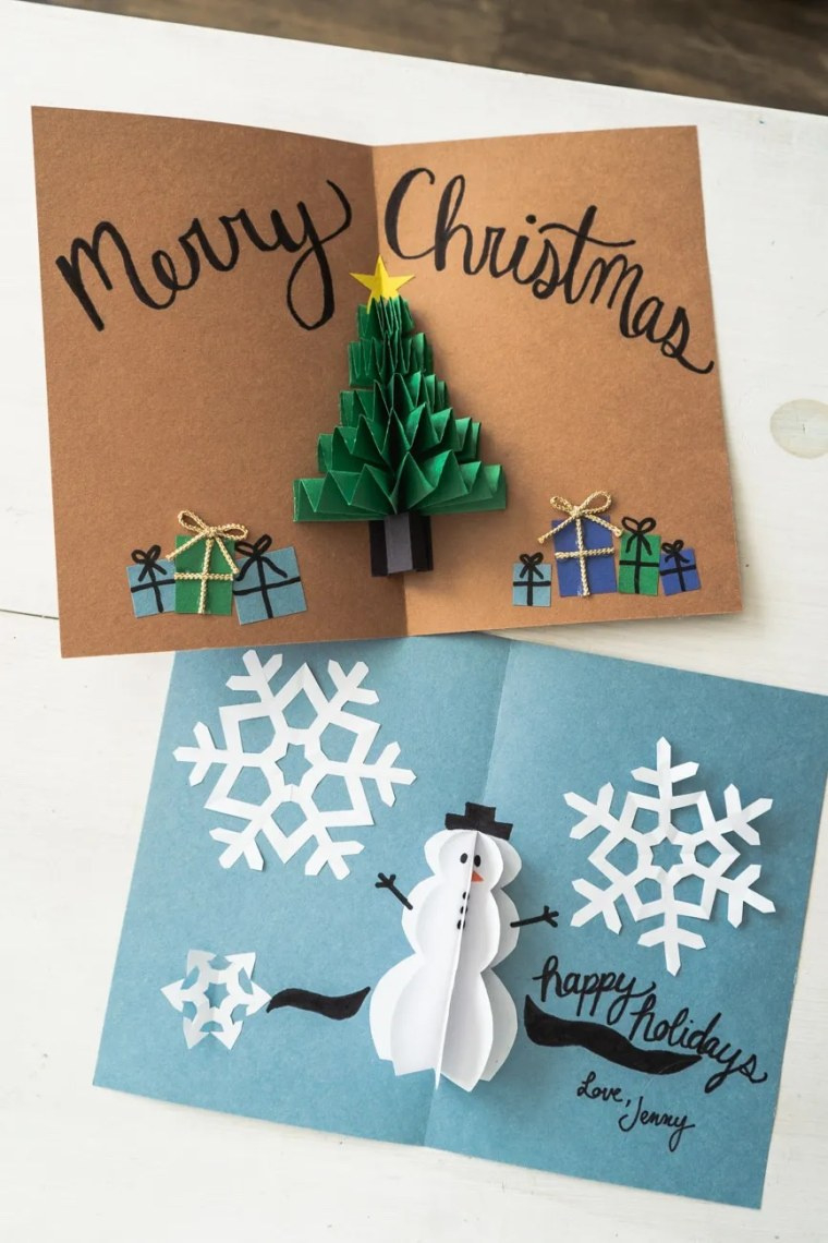 22 Christmas Card Ideas To Diy - Easy Homemade Christmas Cards intended for Christmas Card Design