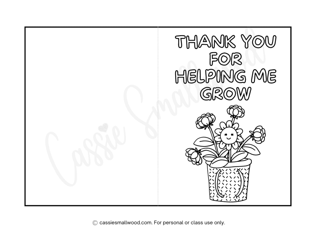 22 Cute Teacher Appreciation Coloring Pages (And Cards!) - Cassie in Thank You Cards Printable Coloring Free
