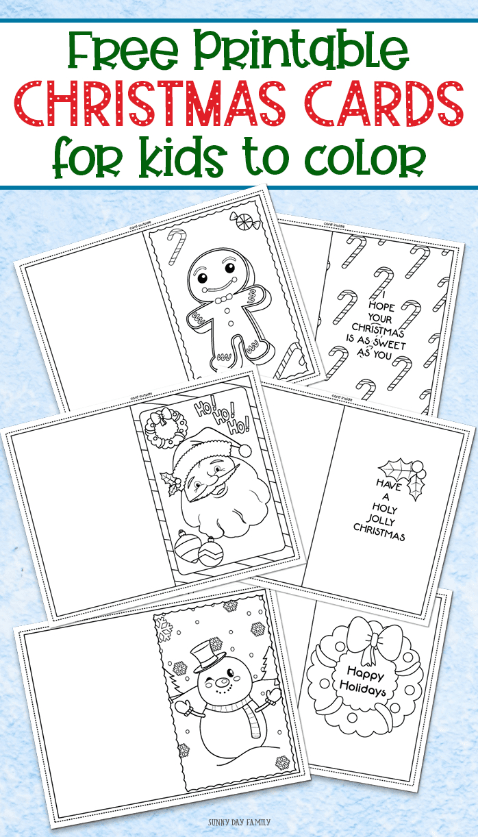 3 Free Printable Christmas Cards For Kids To Color | Sunny Day Family regarding Free Printable Christmas Card Template For Kids