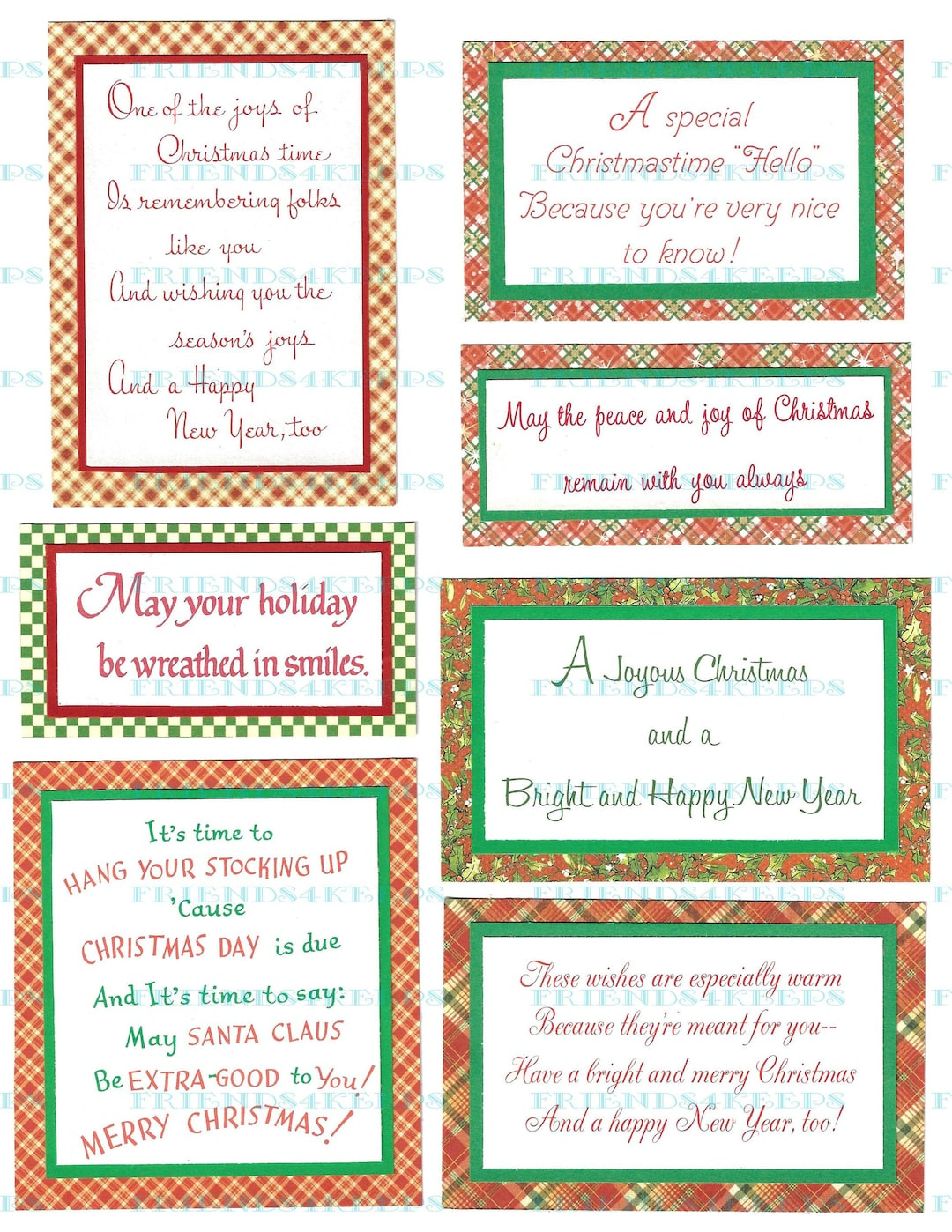 40 Printable Christmas Greetings / Verses From Vintage Xmas Cards inside Free Printable Christmas Card Sentiments