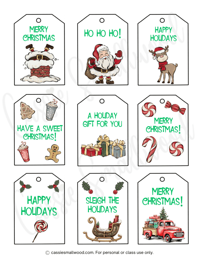 400+ Cutest Printable Christmas Tags (Free Pdf) - Cassie Smallwood for Printable Christmas Tags With String