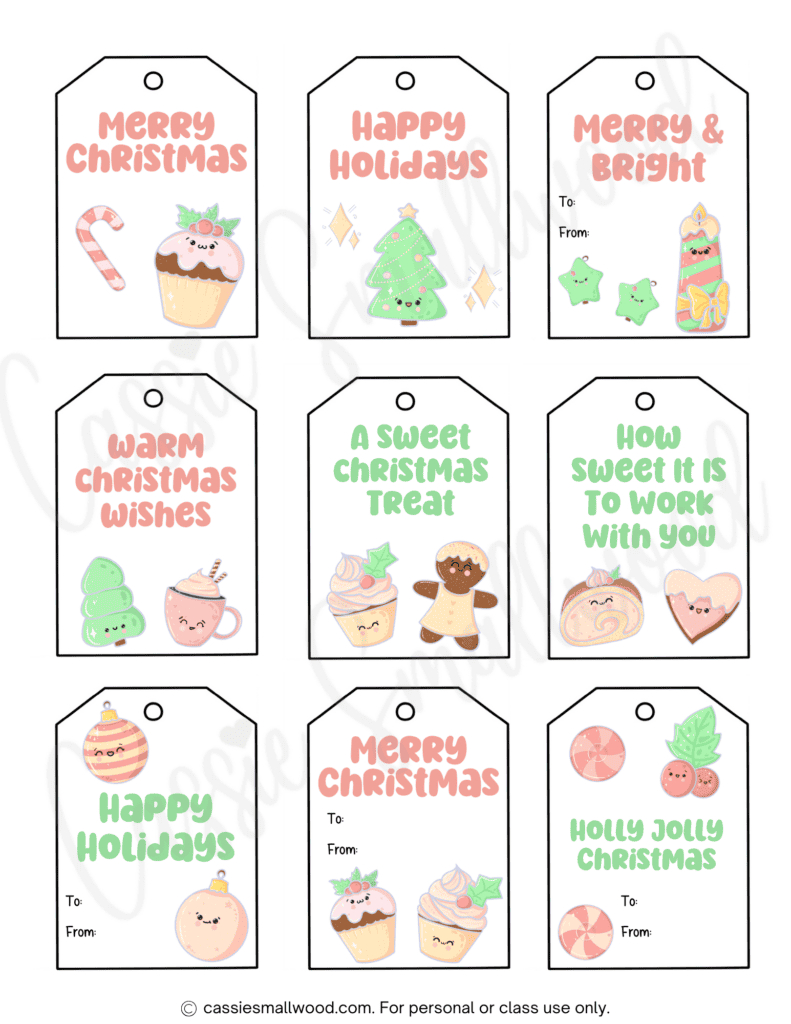 400+ Cutest Printable Christmas Tags (Free Pdf) - Cassie Smallwood in Cute Printable Christmas Tags