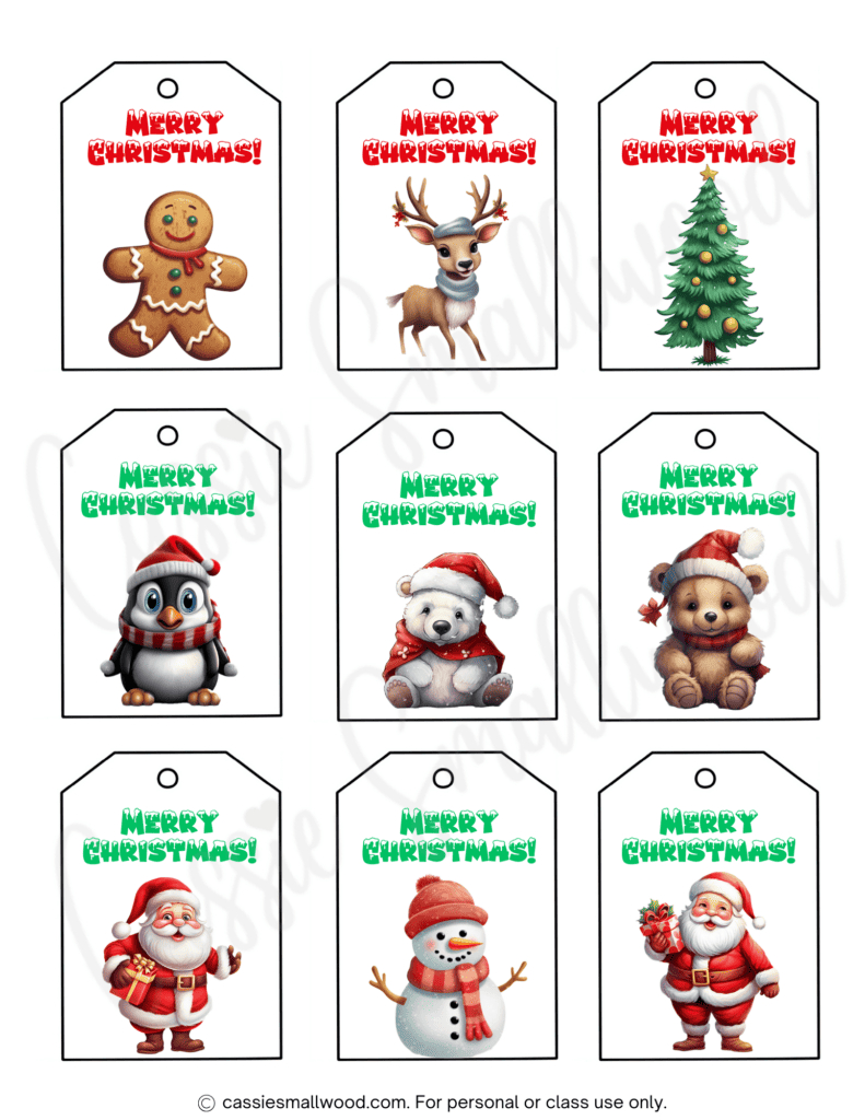 400+ Cutest Printable Christmas Tags (Free Pdf) - Cassie Smallwood inside Christmas Clip Art Free Printable Gift Tags