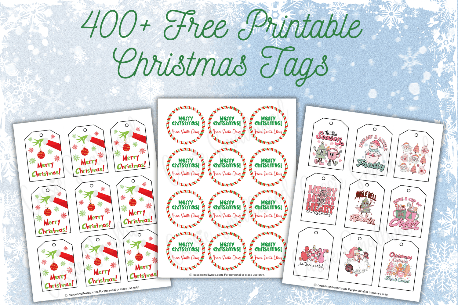 400+ Cutest Printable Christmas Tags (Free Pdf) - Cassie Smallwood inside Diy Christmas Tags Printable