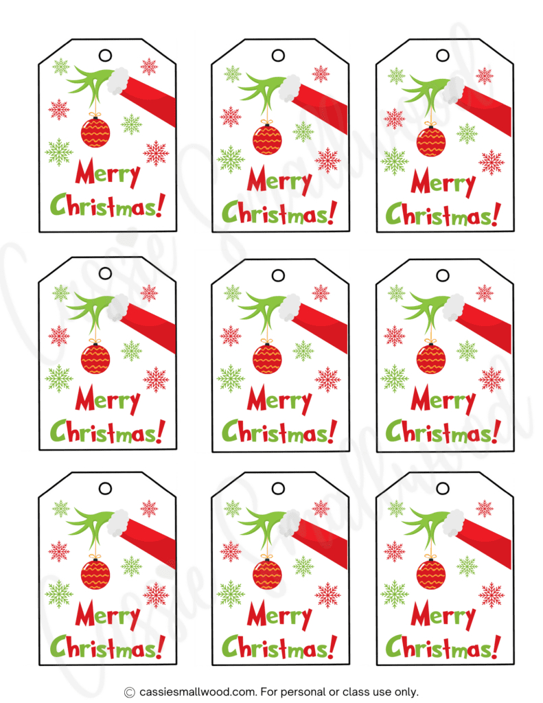 400+ Cutest Printable Christmas Tags (Free Pdf) - Cassie Smallwood inside Pdf Printable Christmas Tags