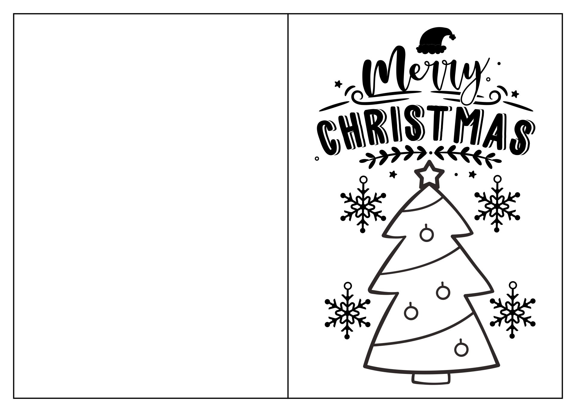 Black And White Holiday Christmas Cards - 15 Free Pdf Printables in Black and White Printable Christmas Card