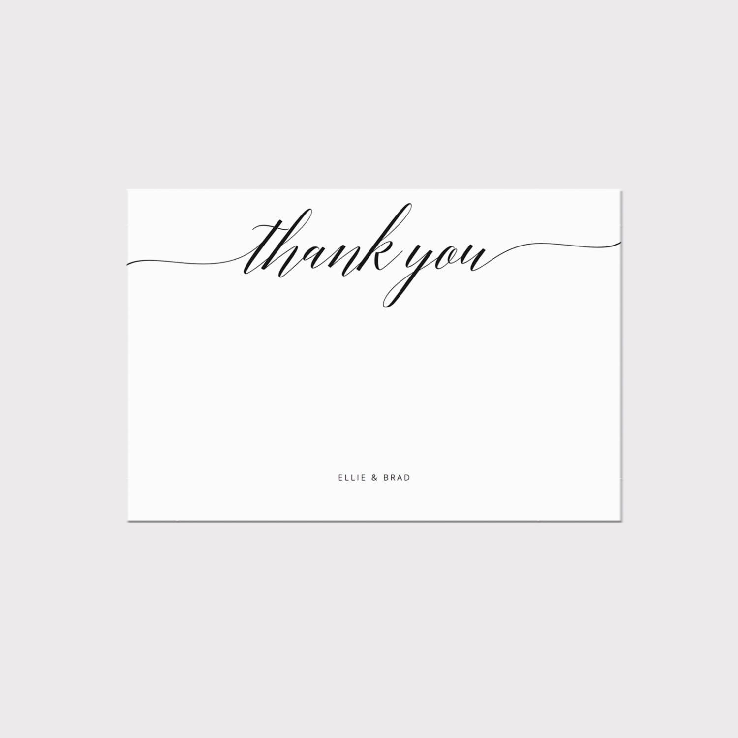 Calligraphy Thank You Card Template, Editable Wedding Stationery with regard to Thank You Cards Template Printable