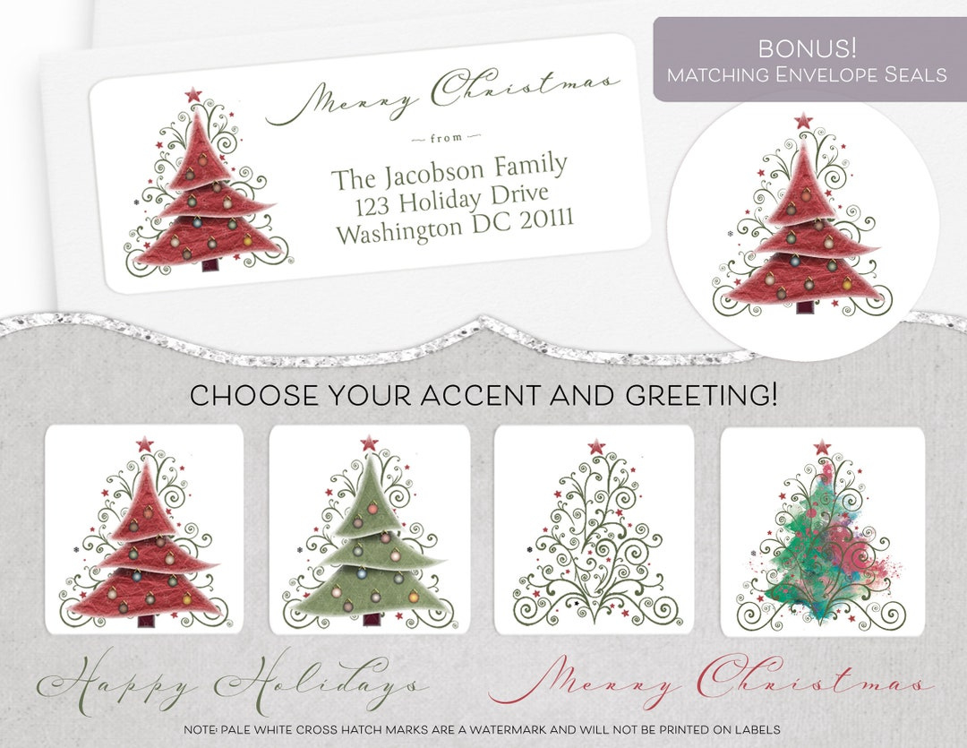 Christmas Address Label, Holiday Address Label, Return Address inside Christmas Card Mailing Labels Printable