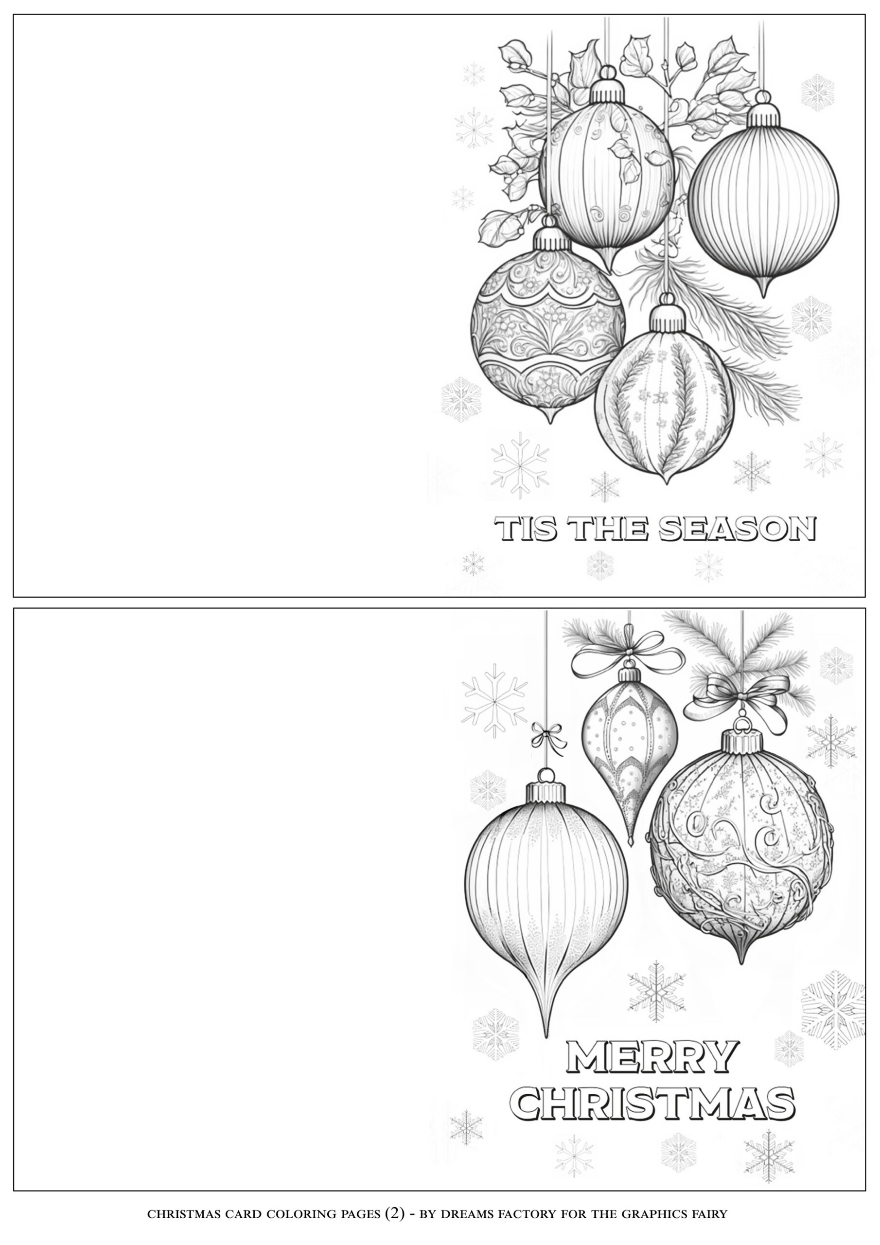Christmas Card Coloring Pages! - The Graphics Fairy inside Black And White Printable Christmas Card