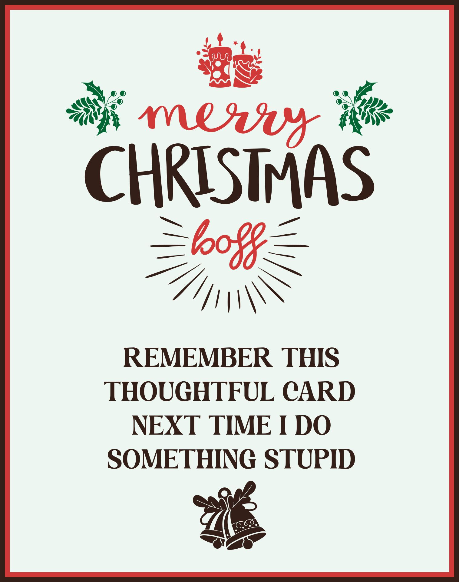 Christmas Cards For Boss - 11 Free Pdf Printables | Printablee inside Free Printable Christmas Card For Boss