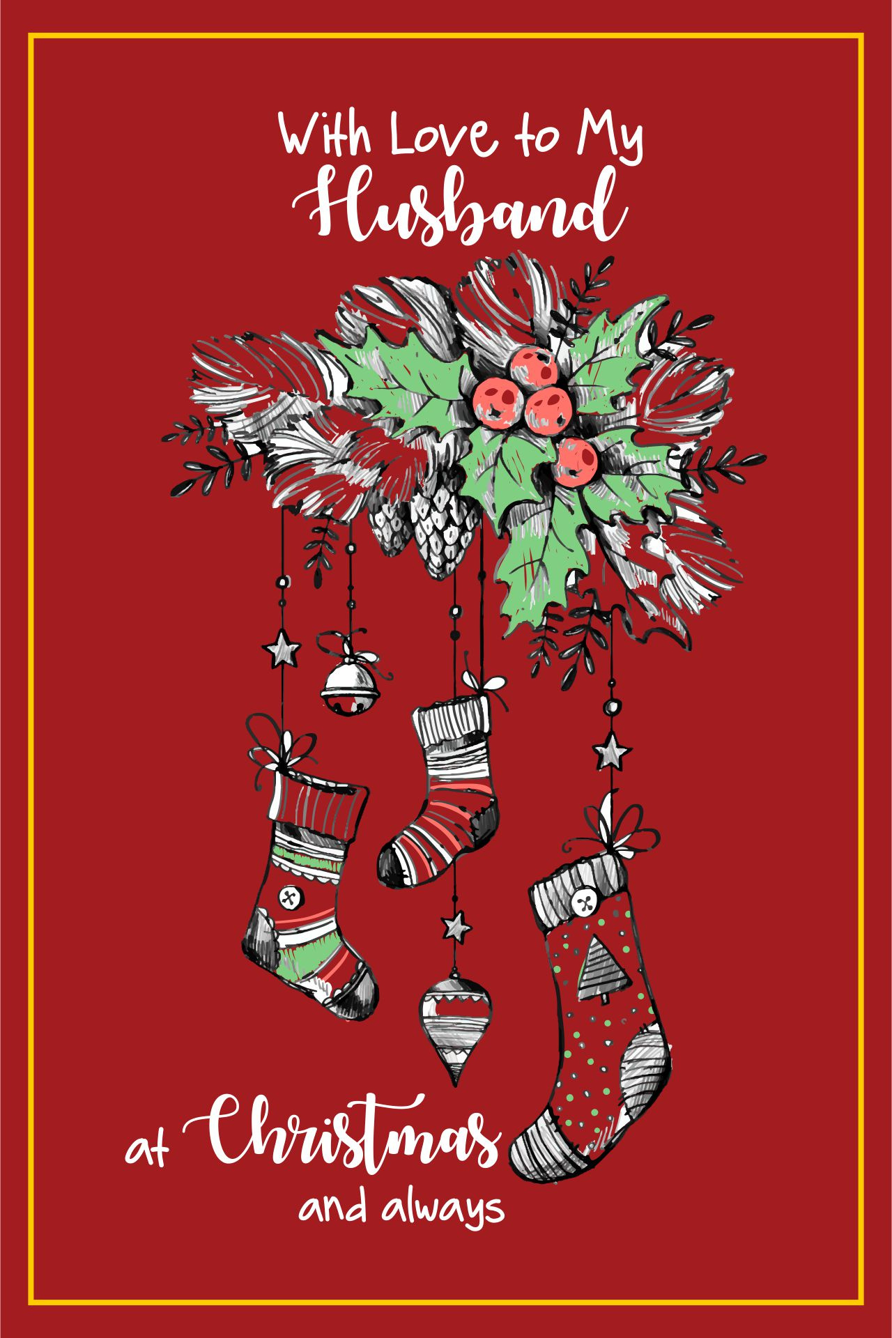 Christmas Cards For Him Romantic - 10 Free Pdf Printables | Printablee throughout Free Printable Christmas Card For My Husband