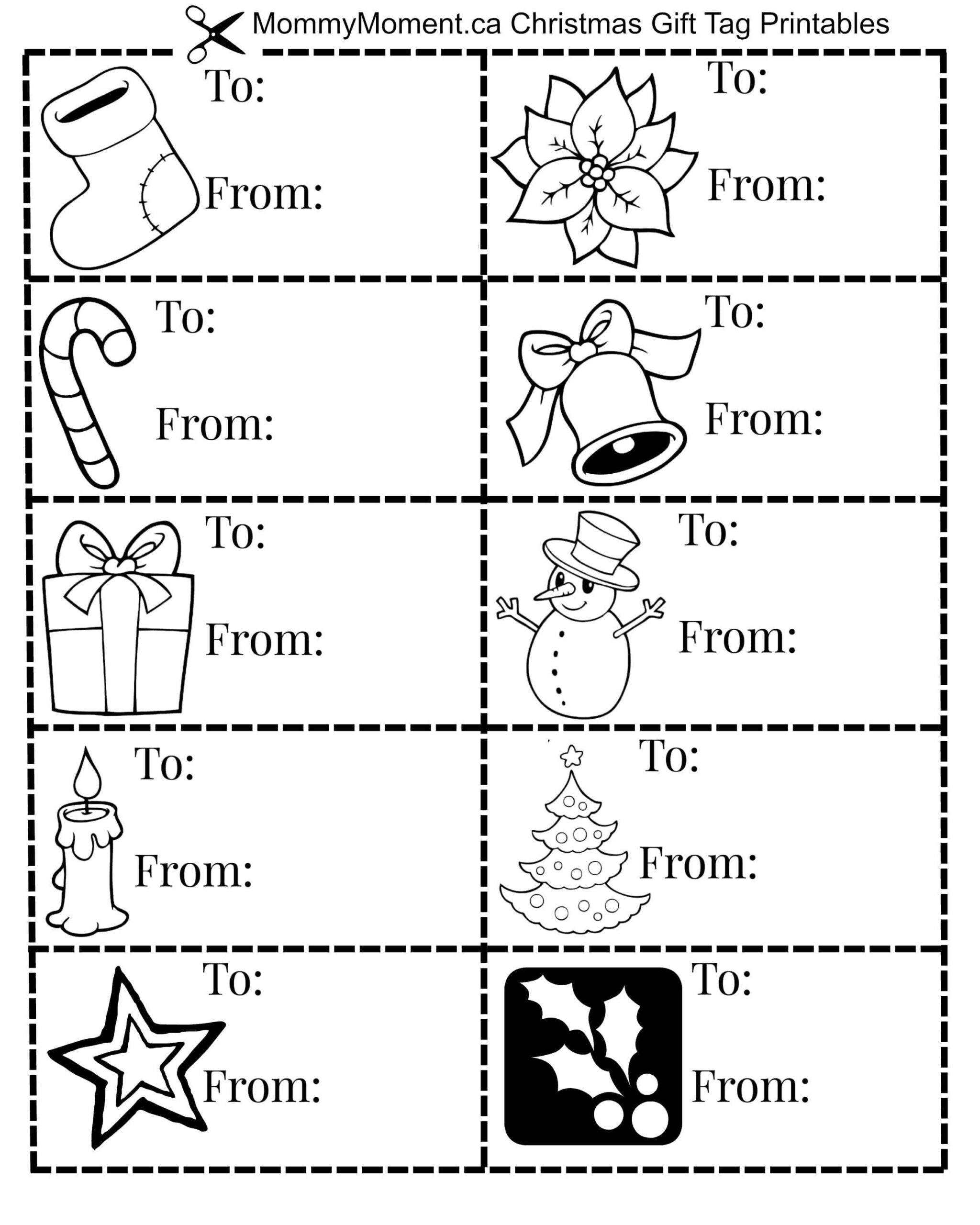 Christmas Gift Tag Printables - Mommy Moment inside Printable Coloring Christmas Tags