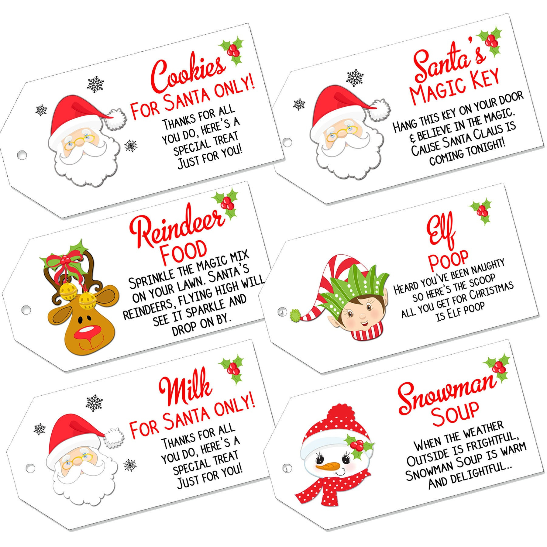 Christmas Labels Magic Reindeer Food Santas Key Milk Snowman Soup in Reindeer Food Printable Labels