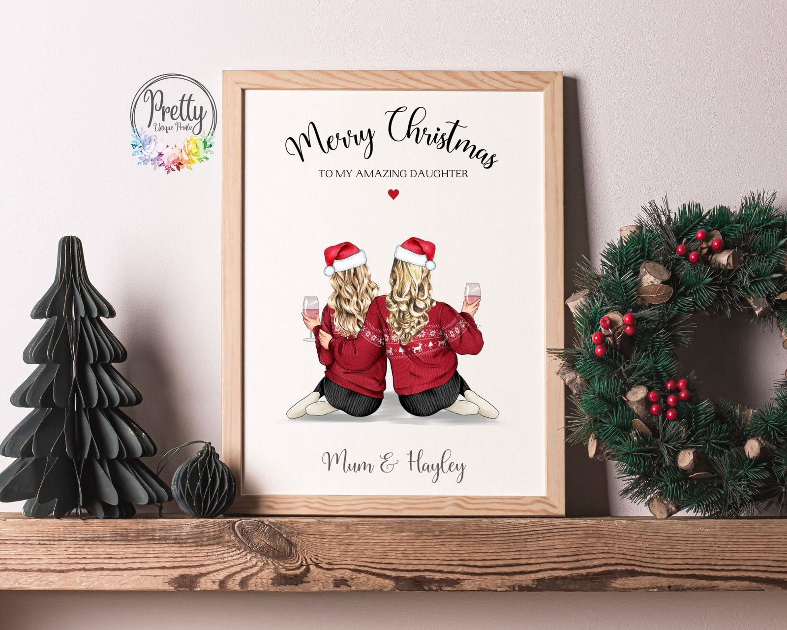 Christmas Print For Daughter | Pretty Unique Prints Ltd. in Printable Christmas Card For Daughter