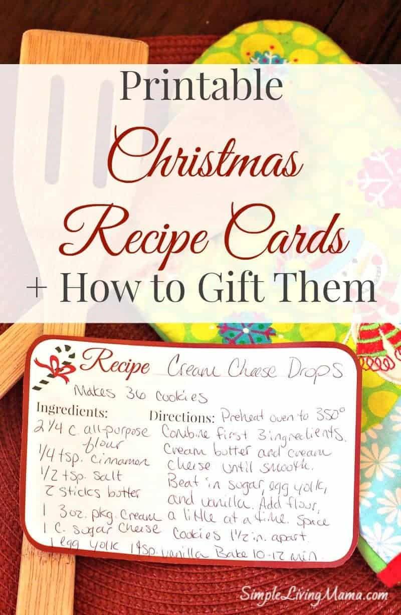 Christmas Recipe Cards - Free Printable - Simple Living Mama for Free Printable Christmas Recipe Tags