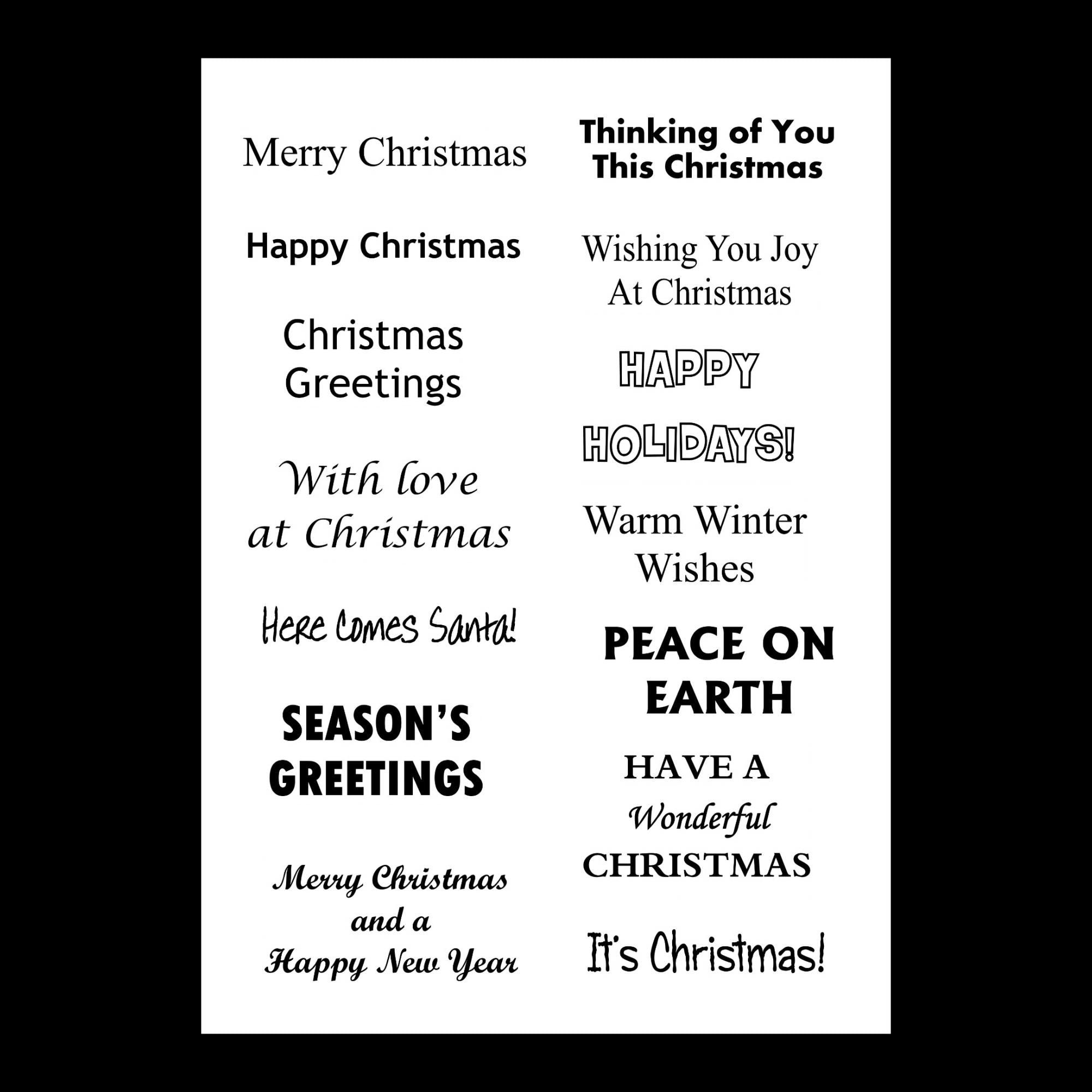 Christmas Sentiments Digital Sheet, Printable Festive Sentiments pertaining to Free Printable Christmas Card Sentiments