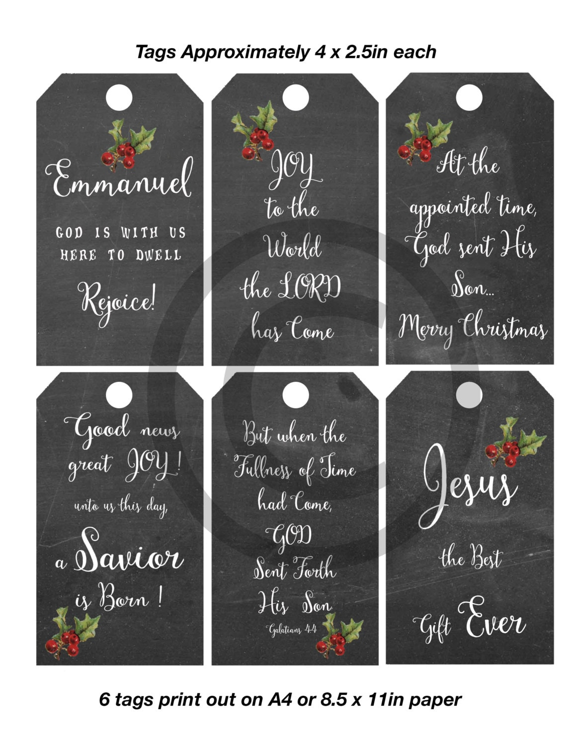 Christmas Tag Printable Christian Religious Tags. Chalkboard Bible for Christian Christmas Tags Printable