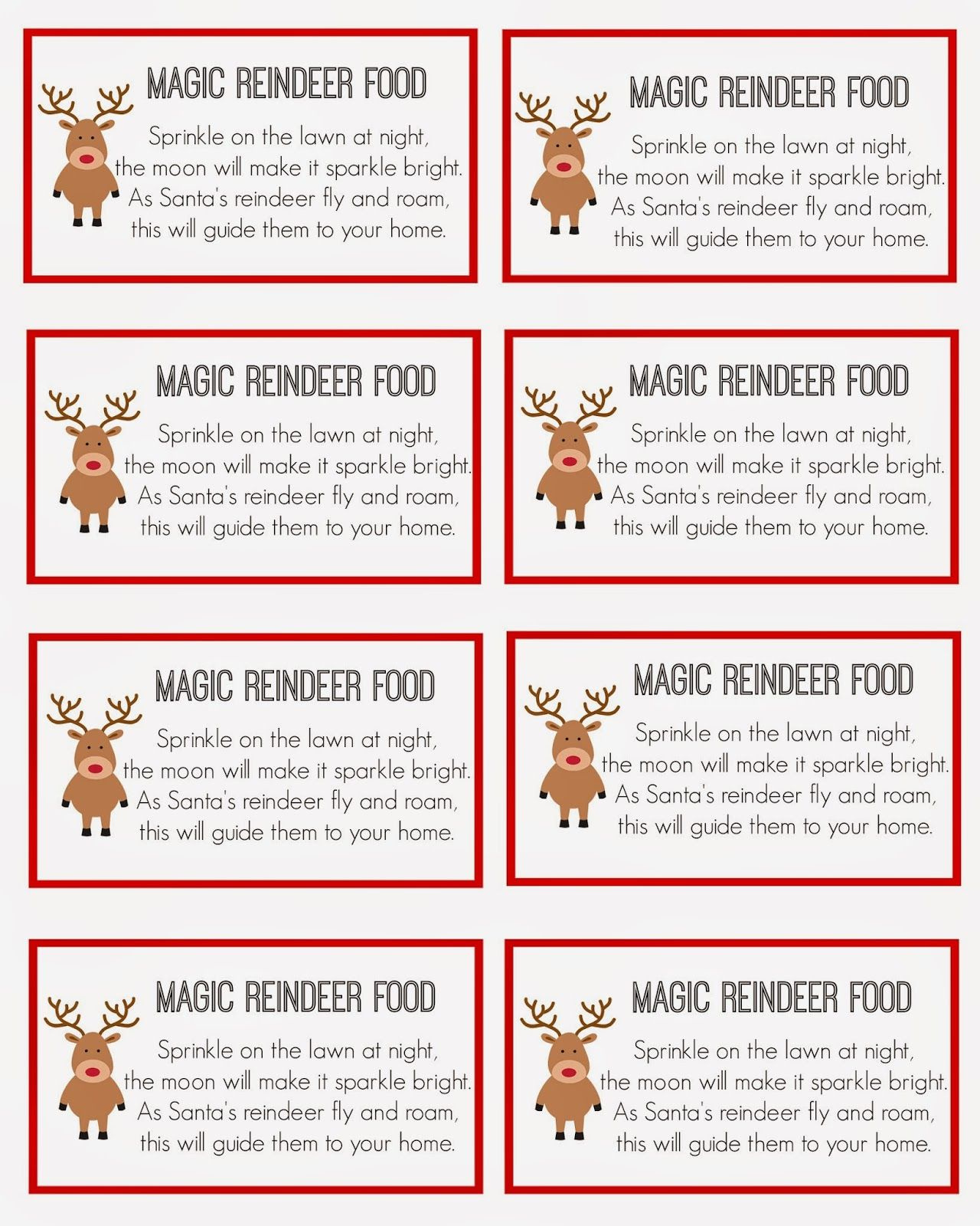 Christmas Tags Popmanko Christmas Reindeer Food Stickers, 120Pcs with Free Printable Magic Reindeer Food Tags