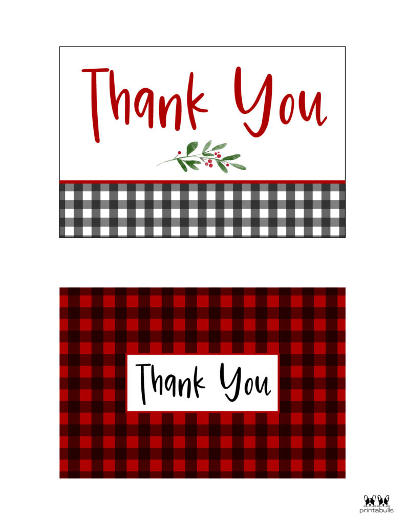 Christmas Thank You Cards - 25 Free Printable Cards | Printabulls in Free Christmas Thank You Cards Printable