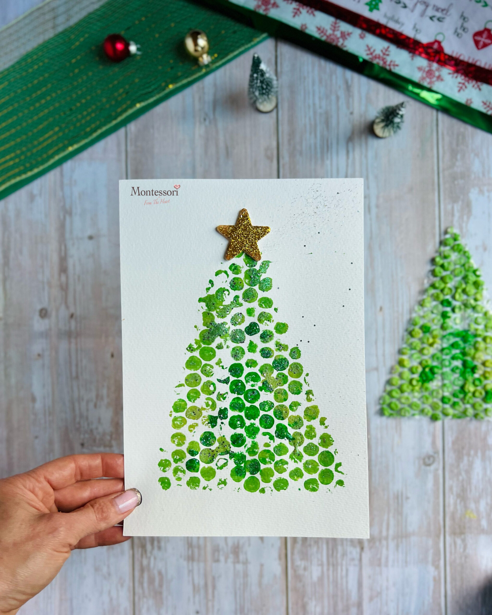 Christmas Tree Bubble Wrap Print Craft For Kids | Montessori From within Printable Christmas Card Craft