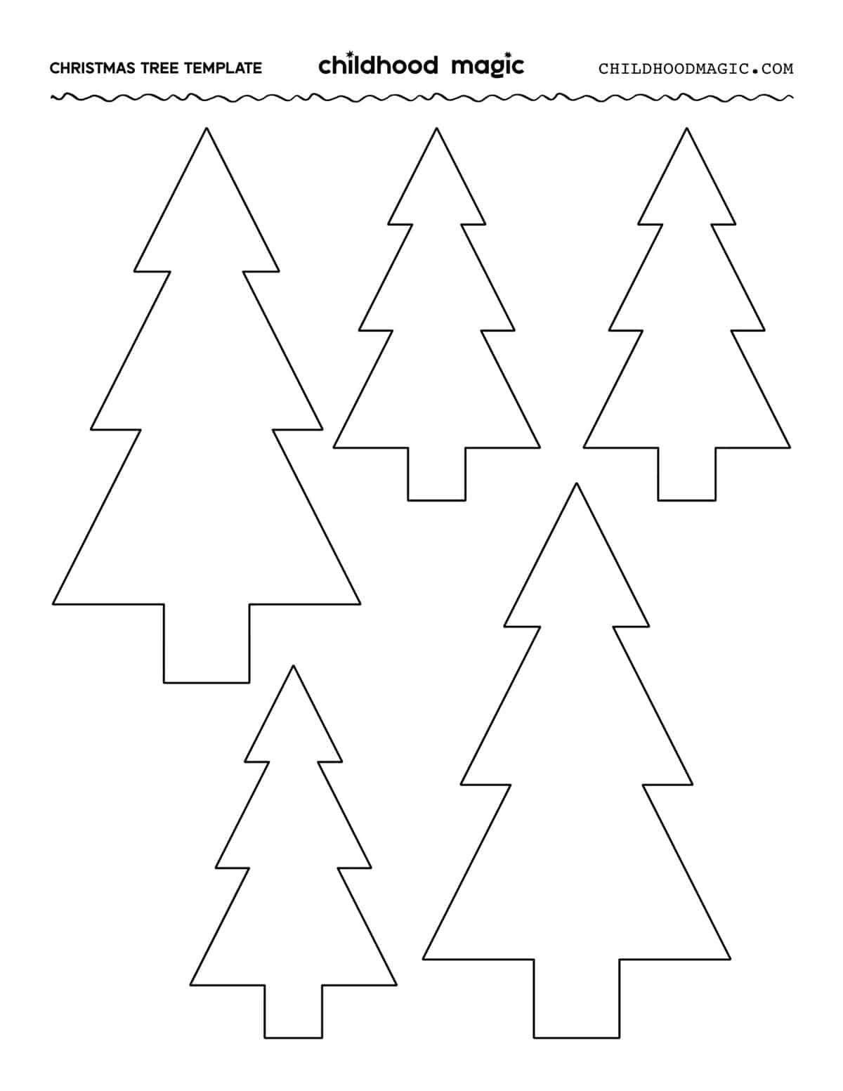 Christmas Tree Outline - Childhood Magic inside Christmas Tree Printable