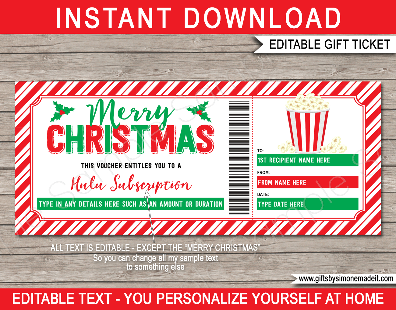 Christmas Tv Streaming Subscription Voucher | Netflix, Disney throughout Amazon Gift Card Printable At Home Christmas