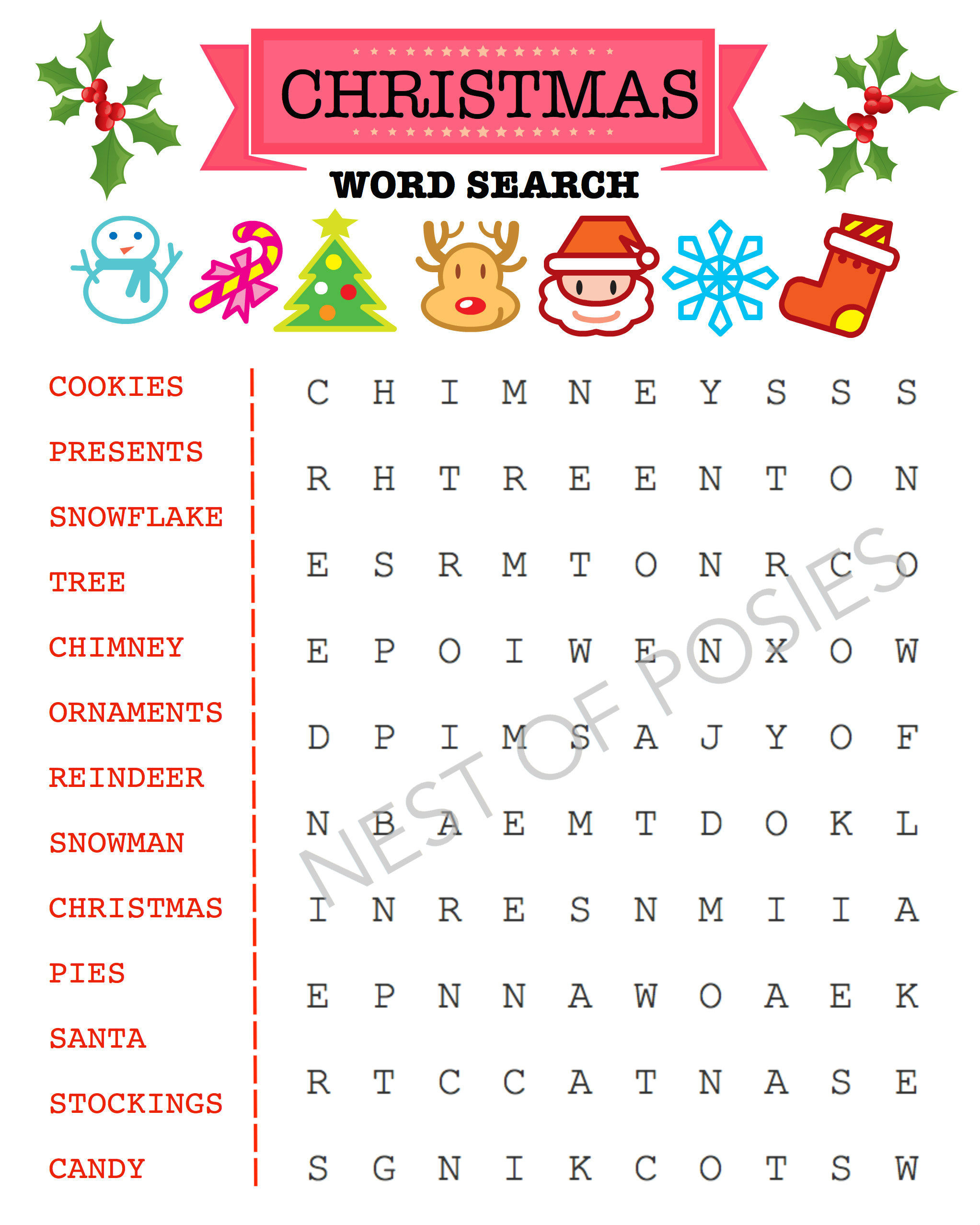 Christmas Word Puzzle Printables For Kids - Nest Of Posies with Christmas Printable Puzzles