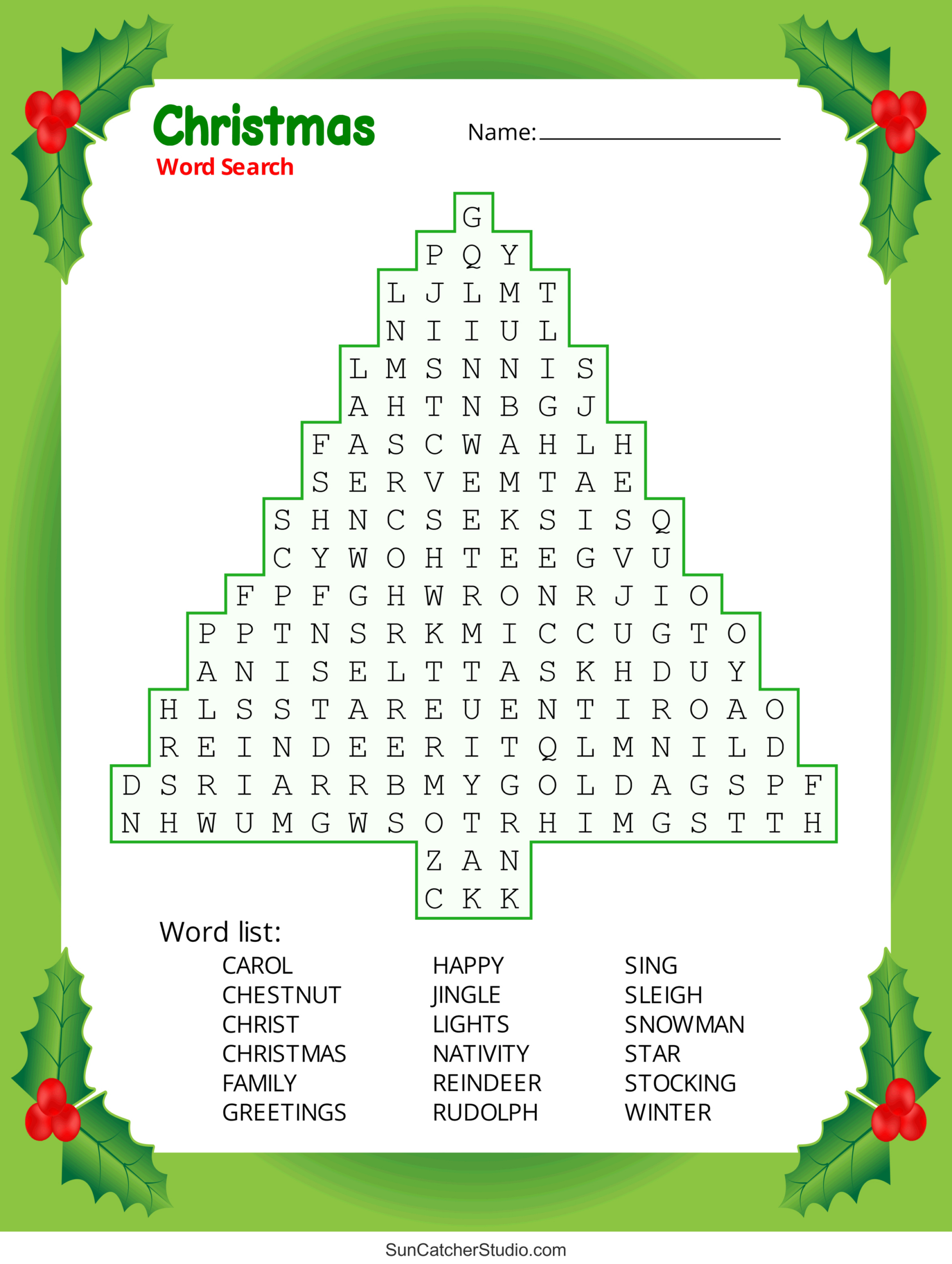 Christmas Word Search (Free Printable Pdf Puzzles) – Free within Adult Holiday Word Search Printable