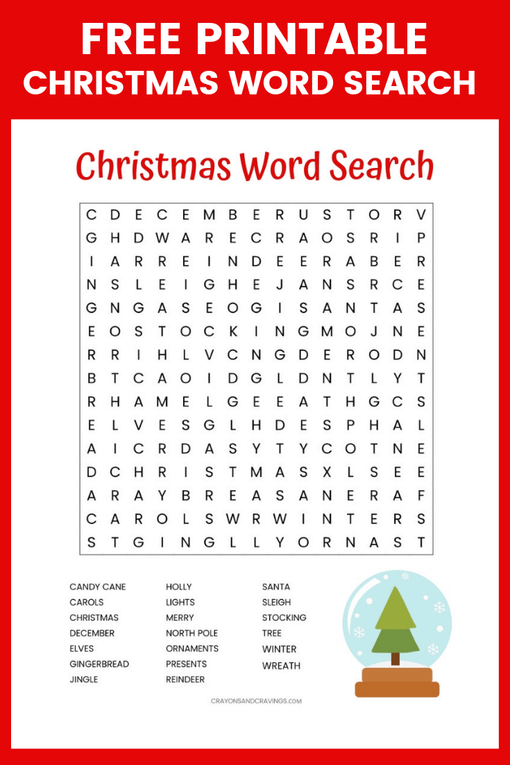 Christmas Word Search Printable (For Kids Or Adults) within Christmas Printable Puzzles