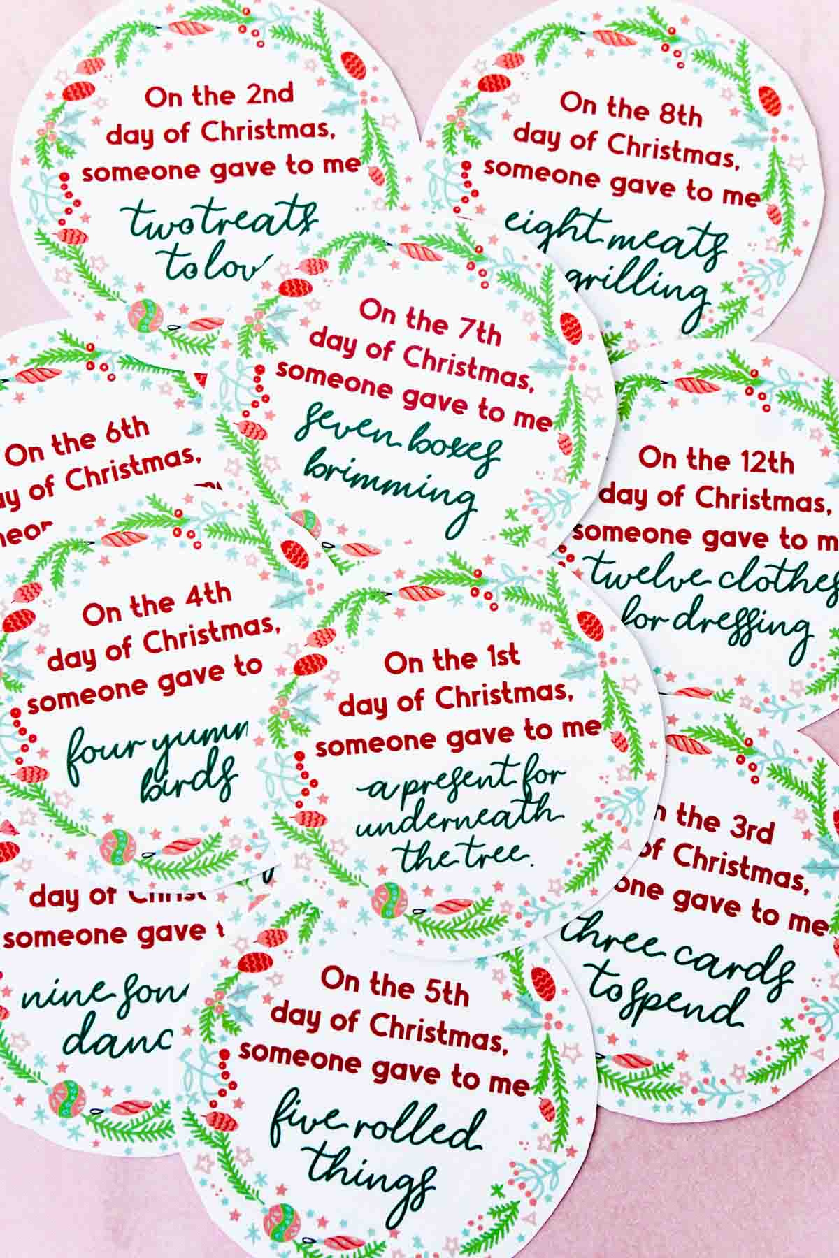Creative 12 Days Of Christmas Gifts &amp;amp; Free Gift Tags - Play Party Plan in Free Printable 12 Days of Christmas Tags