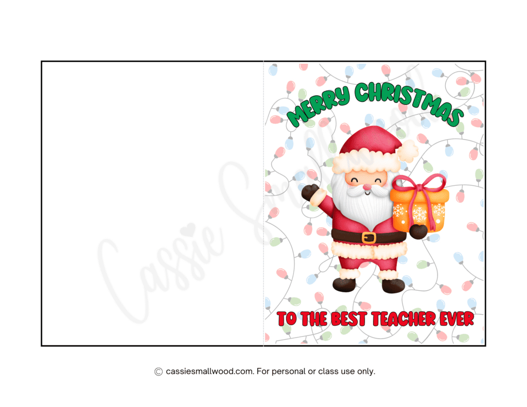 Cute &amp;amp; Funny Teacher Christmas Cards (Free Printable) - Cassie regarding Printable Christmas Card For Teacher