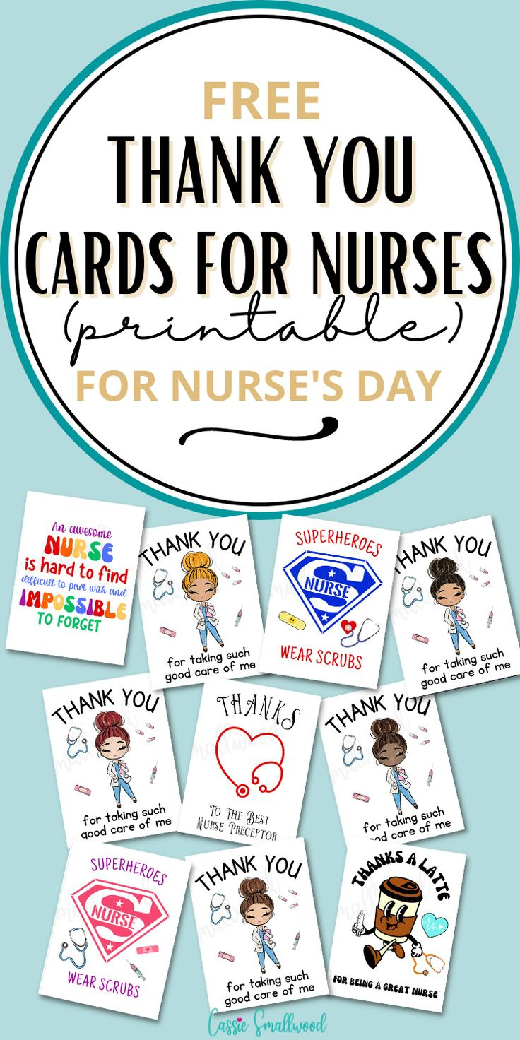 Cute Nurse Thank You Cards (Free Printable) intended for Printable Free Thank You Cards For Nurses