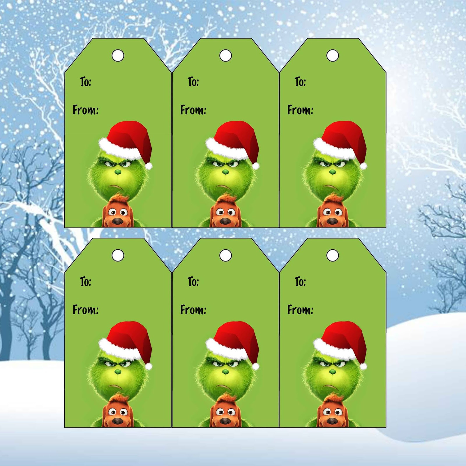 Daisy Celebrates: The Grinch Christmas Gift Tags regarding Printable Grinch Christmas Tags