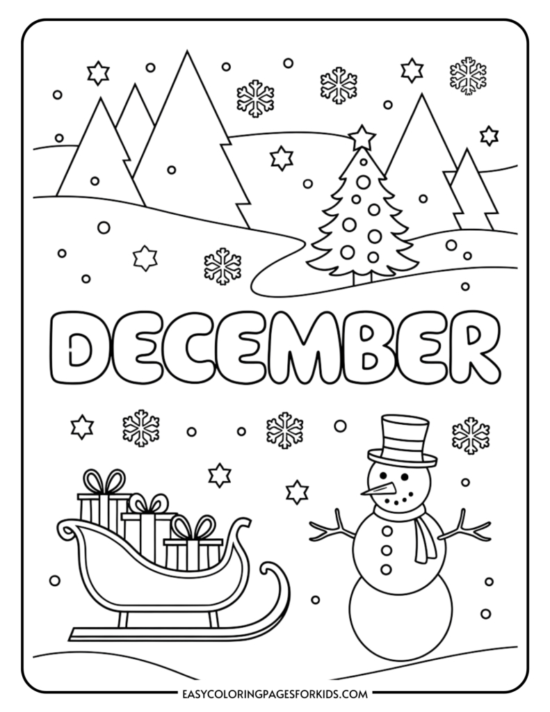 December Coloring Pages For Kids (7 Free Printable Pages) - Easy throughout Free Christmas Printables For Kids