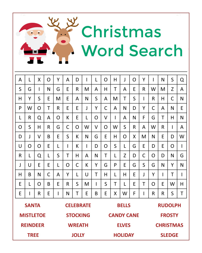 ☃️🎅🏼Santa&amp;#039;S Christmas Word Search Activity Page - Mama Likes This pertaining to Christmas Printable Word Search