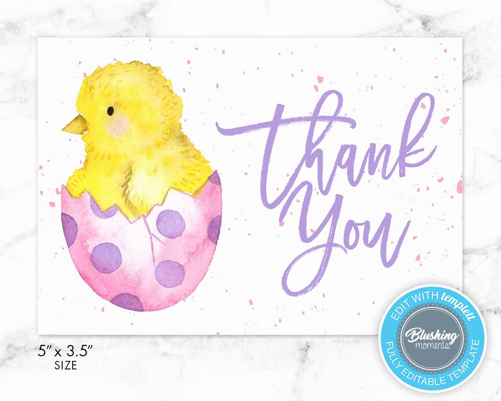Easter Thank You Card, Printable Thank You Card, Easter Egg Thank regarding Easter Thank You Cards Printable