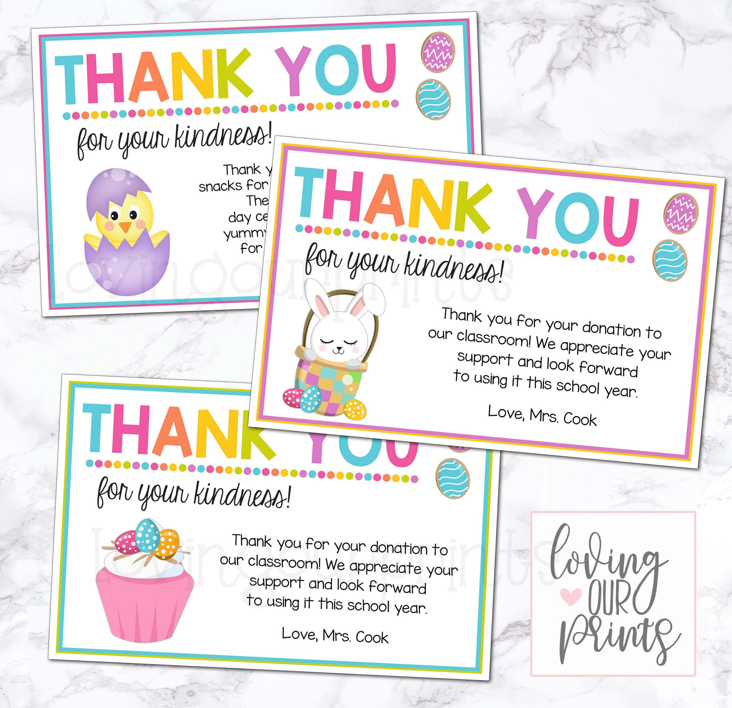 Easter Thank You Cards, Editable Easter Template, Easter Thank You inside Easter Thank You Cards Printable