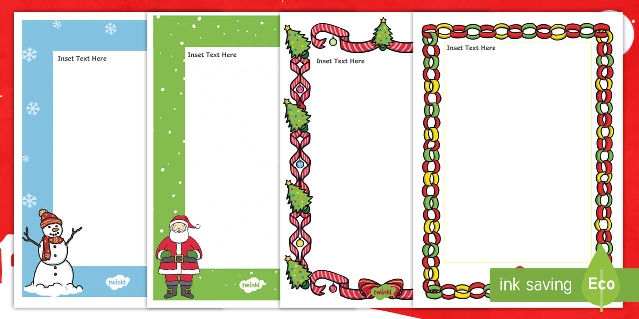 Editable A4 Christmas Card Insert Template for Downloadable Free Printable Christmas Card Inserts