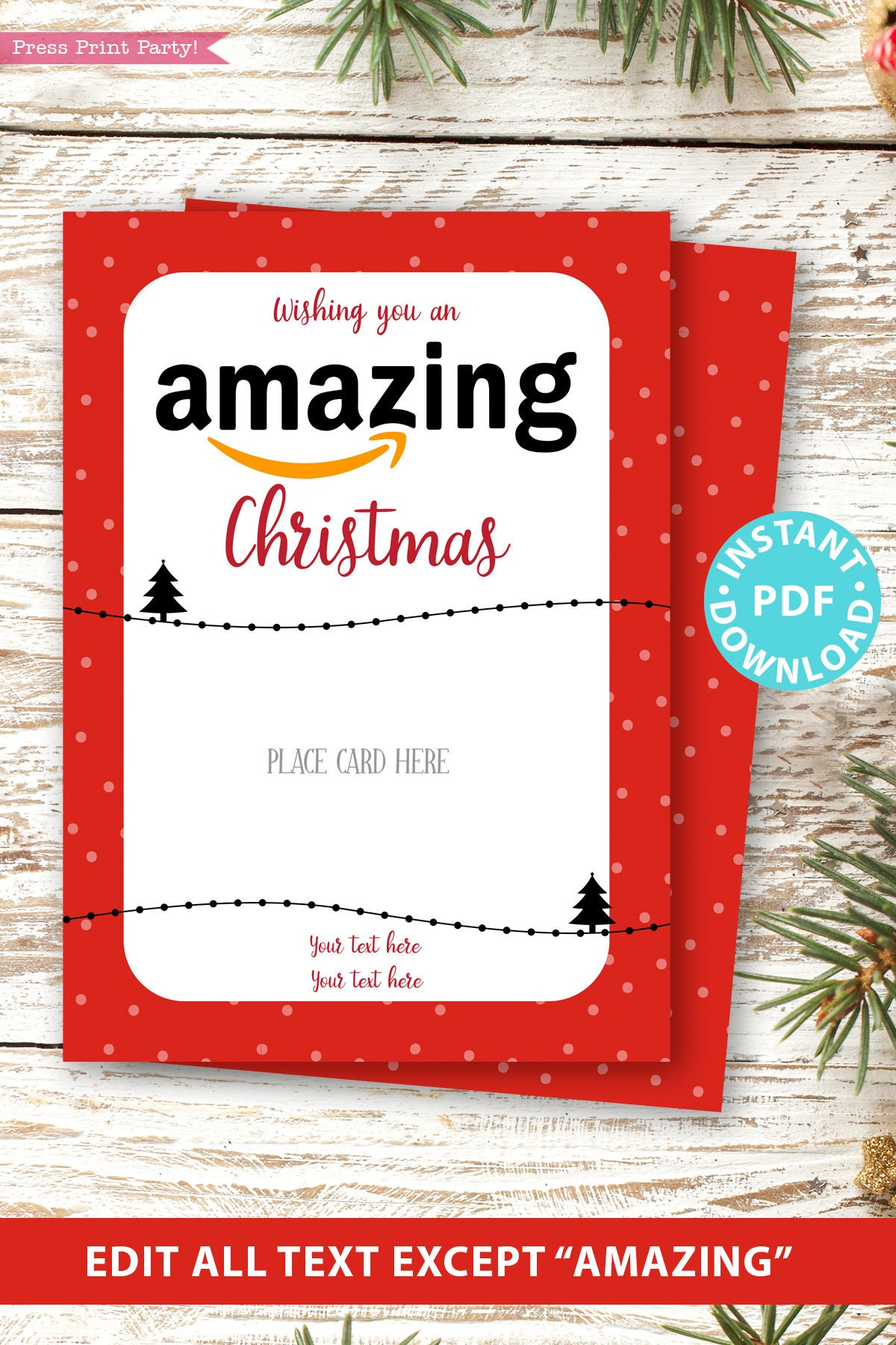 Editable Amazon Gift Card Holder Christmas Printable Template, 5 with regard to Amazon Gift Card Merry Christmas Printable