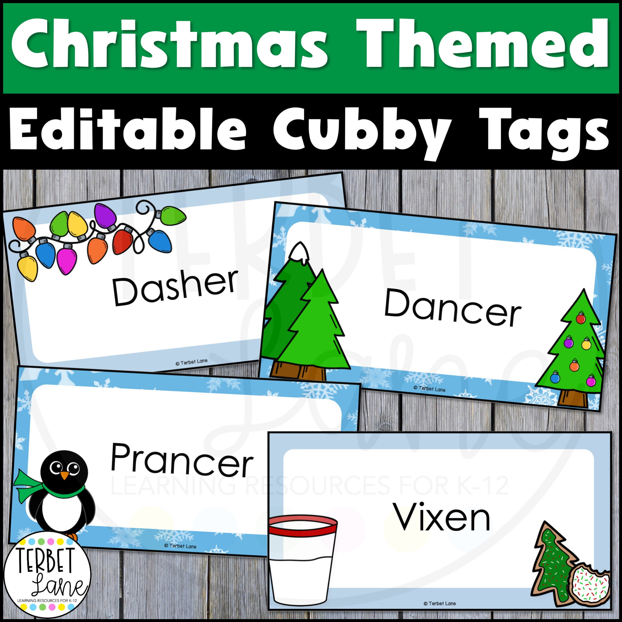 Editable Christmas Cubby Tags - Classful with regard to Christmas Cubby Tags Free Printable
