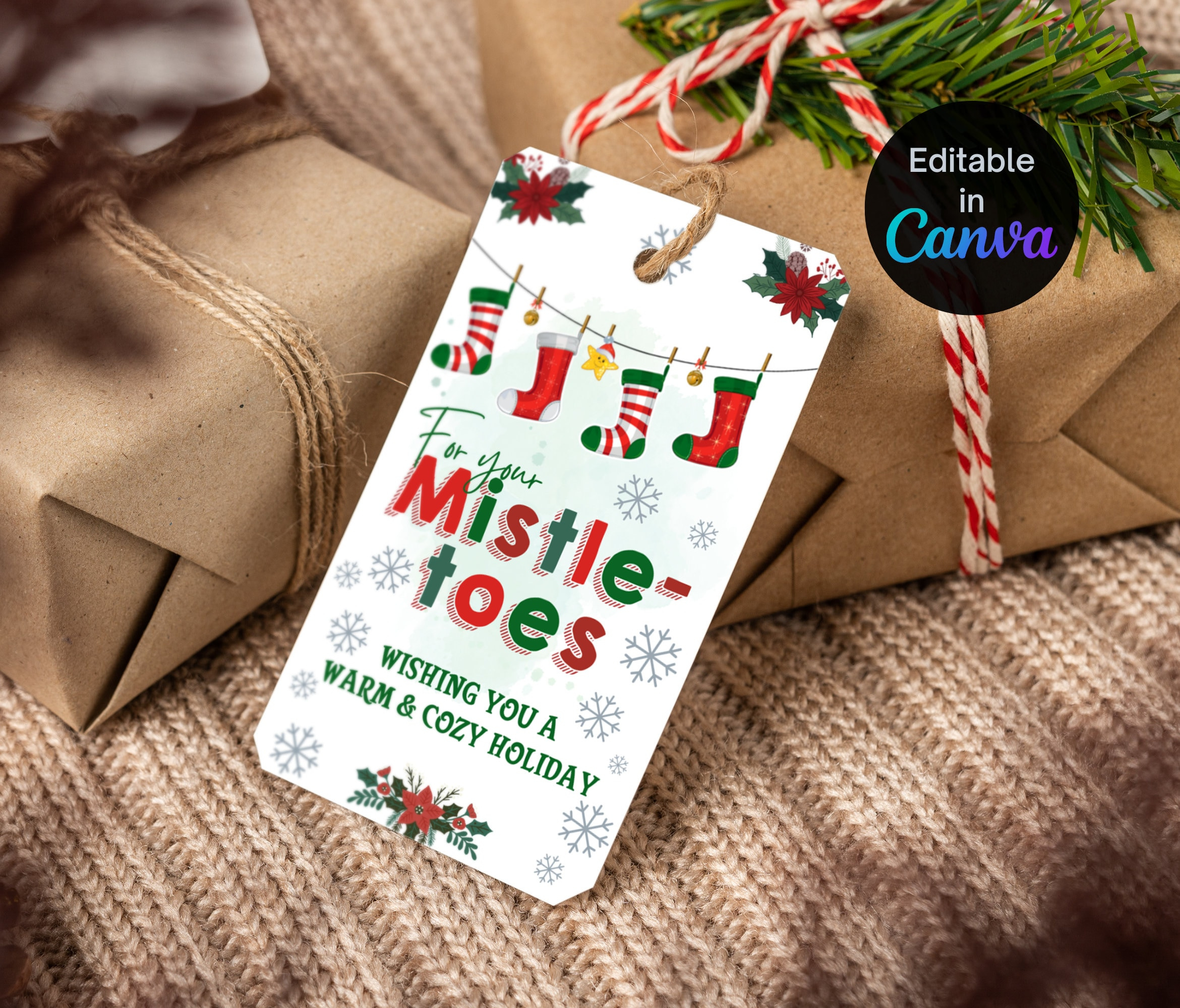 Editable/Printable For Your Mistletoes Christmas Gift Tag throughout Cozy Socks Christmas Gift Tags Printable Free