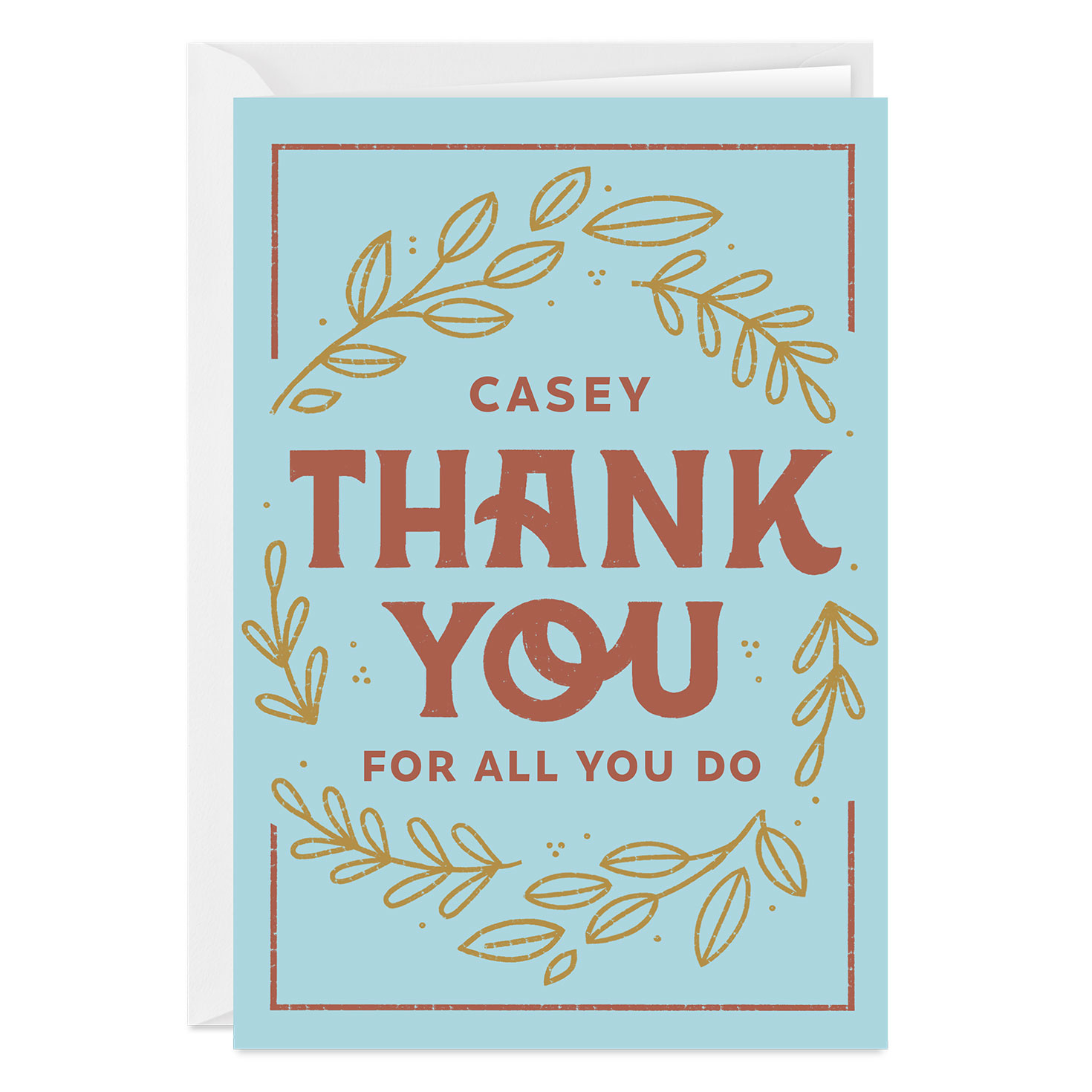 For All You Do Wreath Custom Thank-You Card - Greeting Cards with Hallmark Thank You Cards Printable