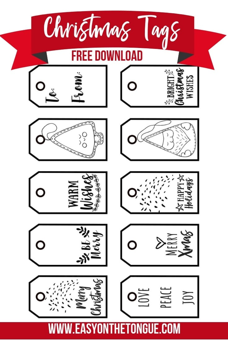 Free Black &amp;amp; White Christmas Gift Tags + A Download For You within Christmas Gift Tags Printable Black And White