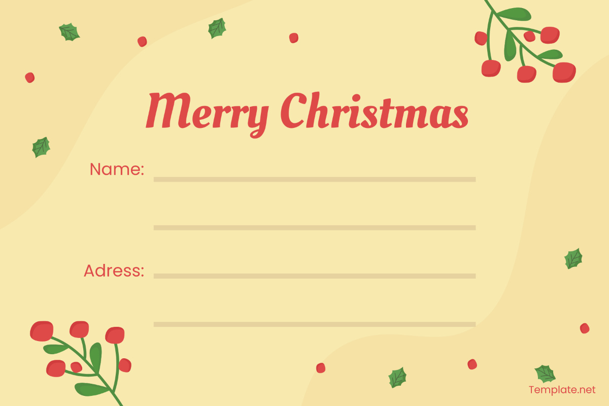 Free Blank Christmas Address Label Template To Edit Online regarding Printable Christmas Card Address Labels