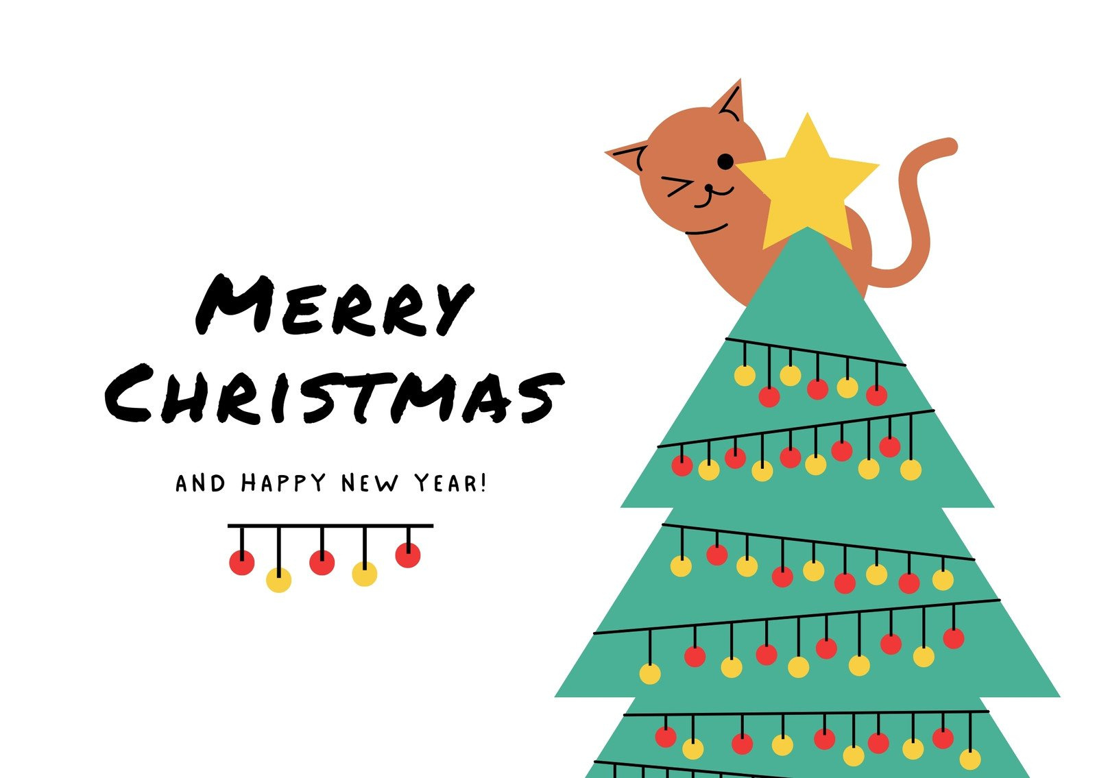 Free Cat Christmas Card Templates To Edit And Print | Canva inside Printable Cat Christmas Card Digital Download