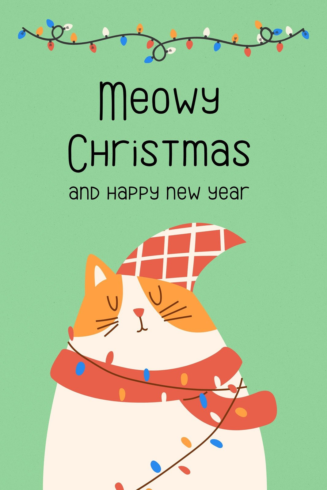 Free Cat Christmas Card Templates To Edit And Print | Canva regarding Printable Cat Christmas Card Digital Download